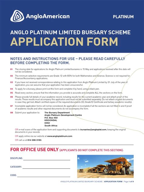 anglo american bursary application